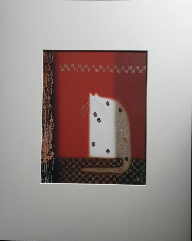 Govinder Nazran "Uno (Perro)" y "Uno (Gato)" Montado A4 Litografía Placa Impresiones Foto 3 de 4