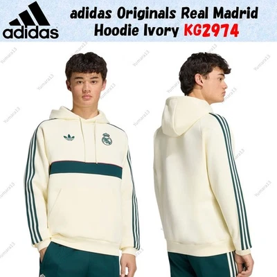 Sudadera con capucha Adidas Originals Real Madrid Marfil KG2974 Japón Talla - Imagen 1 de 4
