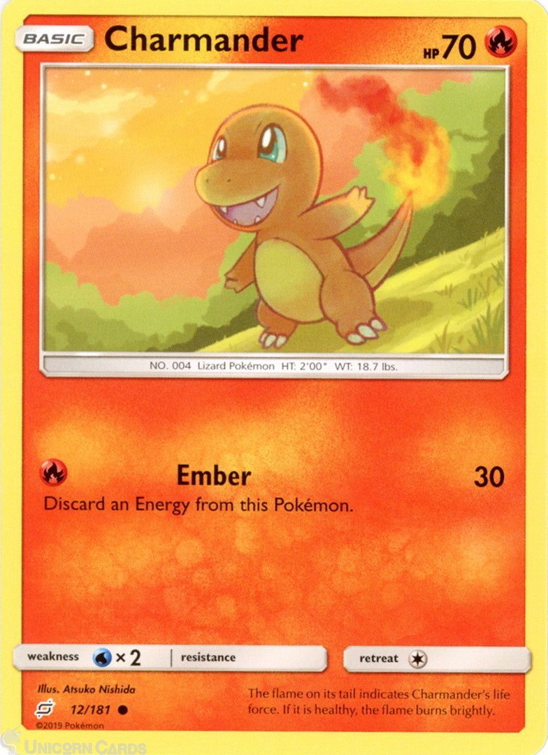 Charmander 12/181 : Common Mint/Near Mint Pokemon Card : SM09: Team Up