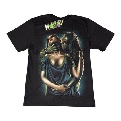 Vintage Vampir T-Shirt Gr. L schwarz Glow In The Dark Grunge Gothic Emo Grafik