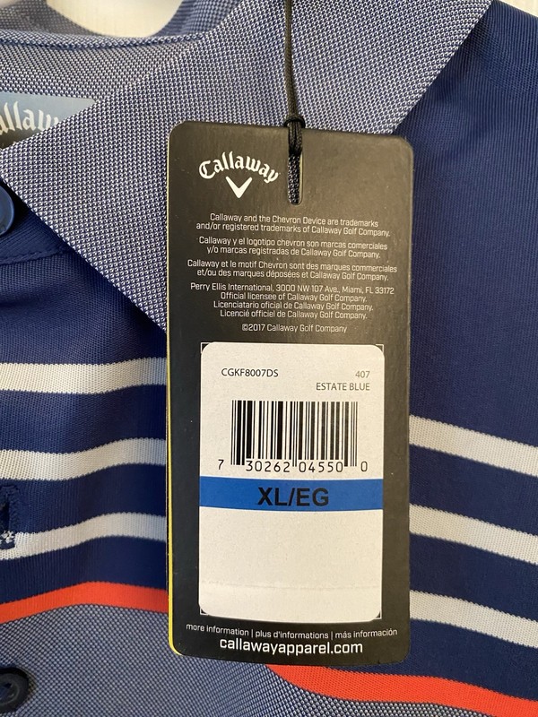 CALLAWAY OPTI-DRYI POLO SHIRT MEN'S XL SS GOLF SPORT BLUE STRIPE $55 ⭐️NWT⭐️
