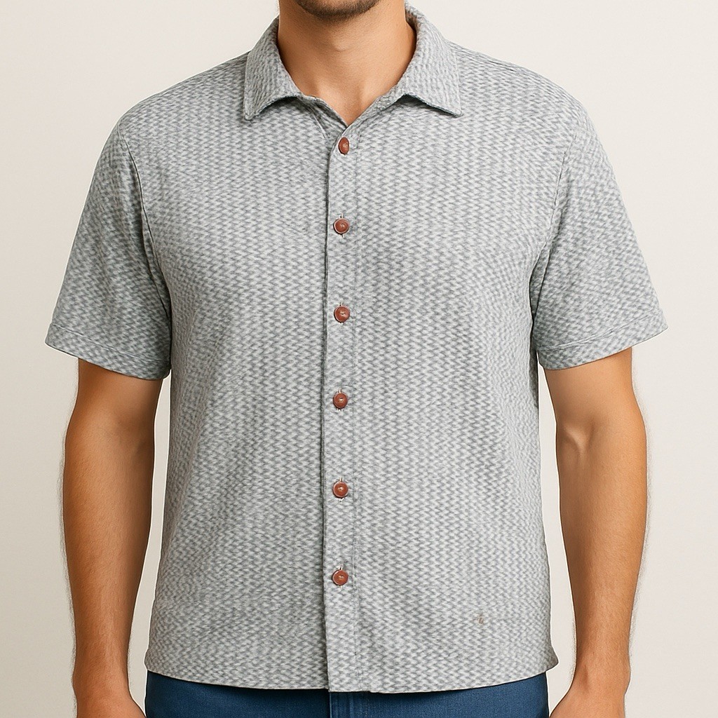 Vintage Michael Taylor Zigzag Polo Shirt 2X Button Up Knit Mexico 90s