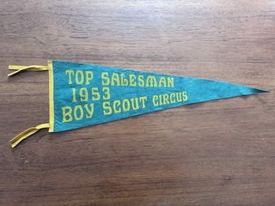 Vintage Boy Scouts Pennant Top Salesman 1953 Circus TN Baldwin Banner Felt 29  
