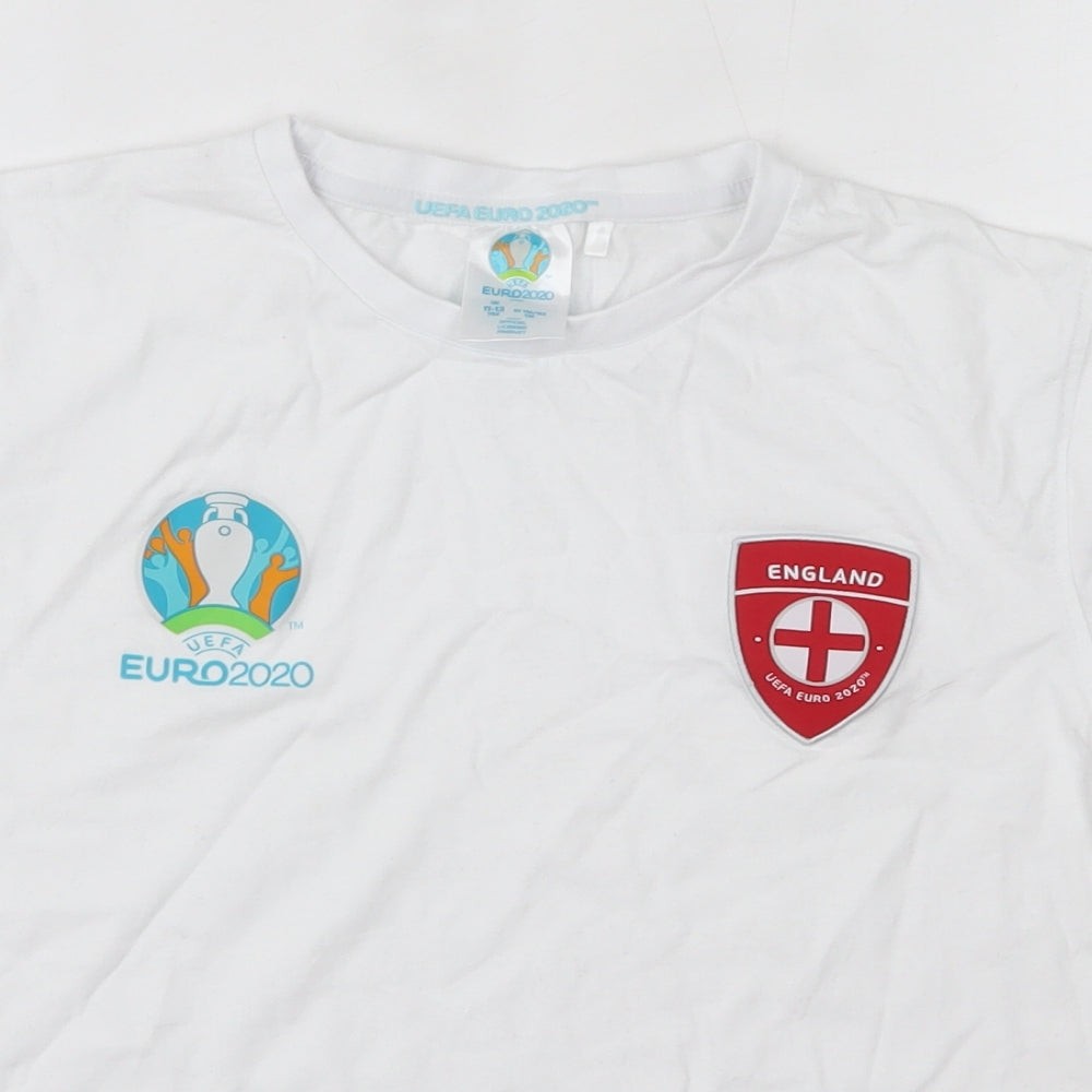 Boys UK Size 11-12 Years UEFA Euro 2020 White Basic T-Shirt image 3