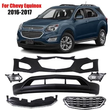 Front Bumper Cover Grille Assembly w/Lights For 2016 2017 Chevrolet Equinox