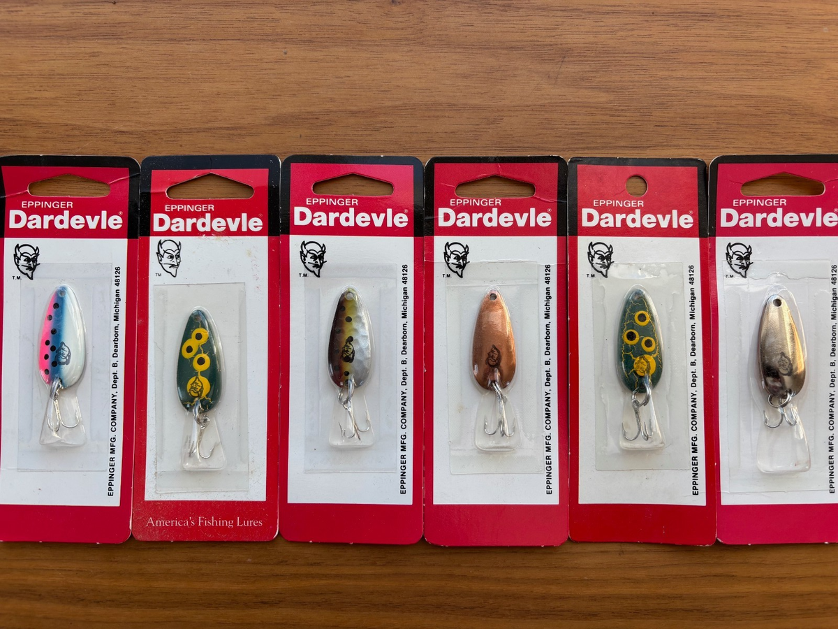 daredevil fishing lures company Lot of 6 New Dardevle 3/16 oz Midget Daredevil Lures Dare Devil Rare Colors  USA