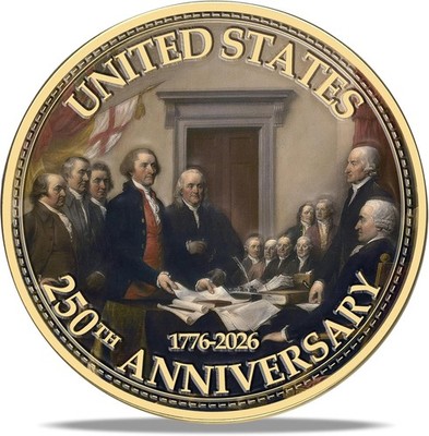 USA 250th Anniversary Commemorative Coin - American Eagle & Patriotic Symbols Co