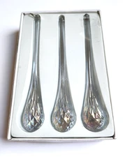 Kurt Adler Glass Icicle Teardrop Ornaments Clear Iridescent Vintage Santas World