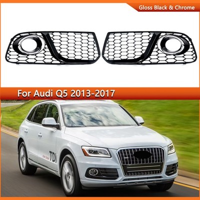 RSQ5 Look Front Bumper Fog Light Covers Grille For 2013-2017 Audi Q5 Non-S line