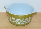 Vintage Pyrex Spring Blossom Crazy Daisy 1 Qt Round Casserole Dish #473-VG Con