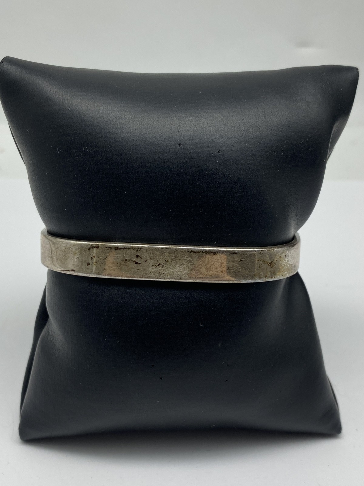 Sterling Silver Rectangular Shaped Hinged Bracele… - image 1