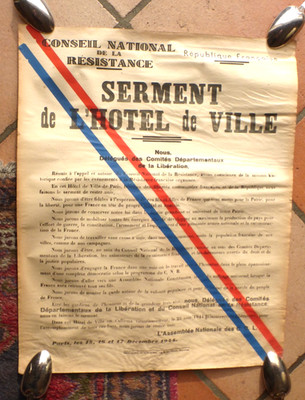PLAKAT ''SCHWUR DES STADTHAUSES'' von PARIS NATIONALER WIDERSTANDSRAT