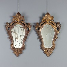 Coppia Ventoline Antiche Legno Dorato Intagliato Italia XX Secolo Originali