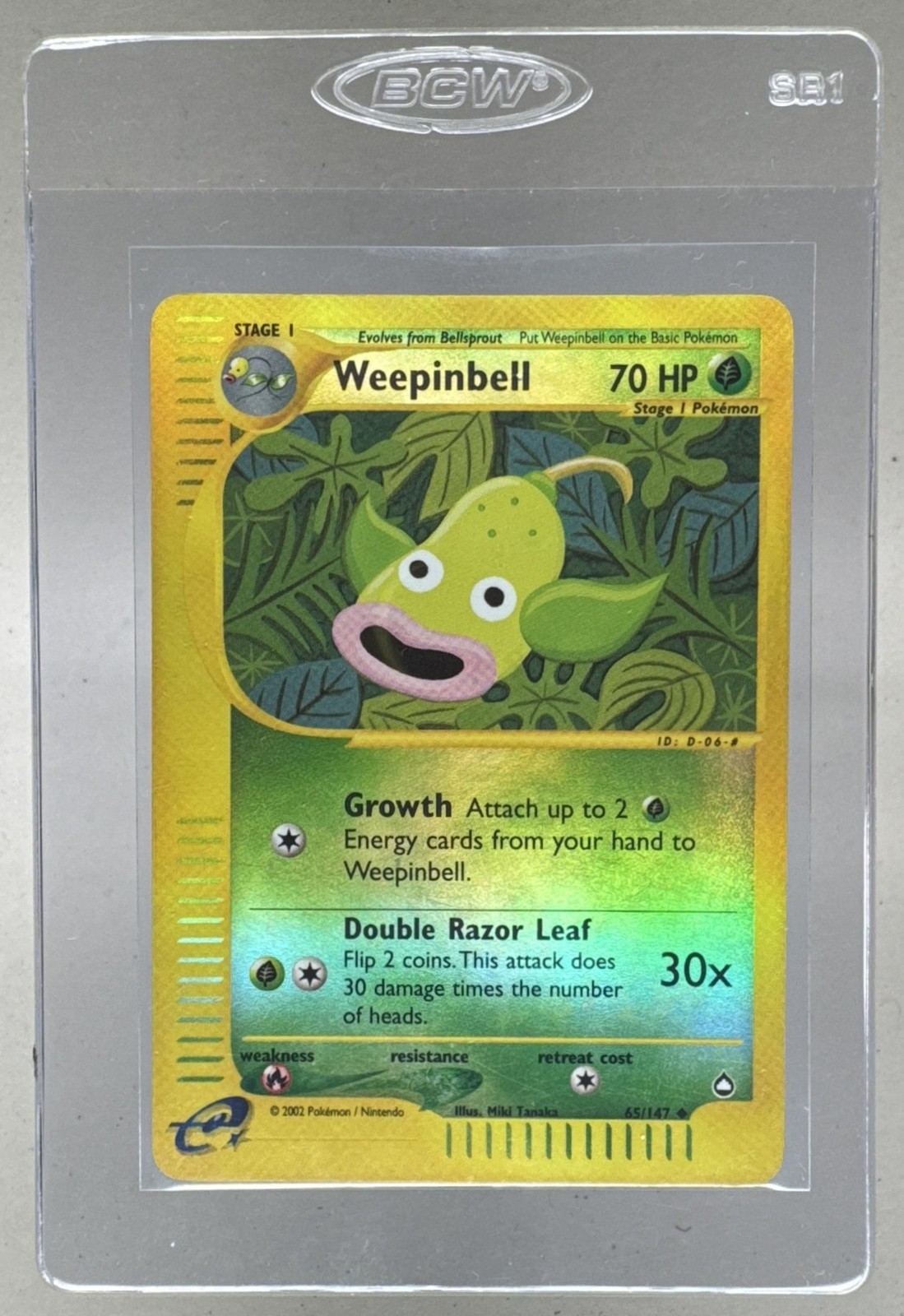 Weepinbell 2003 Pokemon Aquapolis #65 Reverse Holo