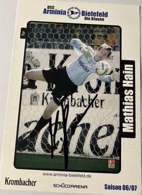 Mathias Hain Autogrammkarte Arminia Bielefeld Handsigniert
