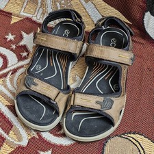 Ecco Yucatan Sandals Mens EU 43 / US 9 Shoes Brown Slip On Casual Hiking Sport