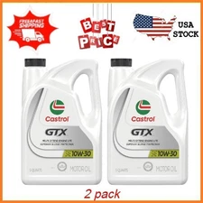 (2 pack) Castrol GTX 10W-30 Conventional Motor Oil, 5 Quarts FREESHIPPING