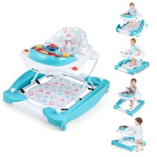 6 in 1 Baby Walker Adjustable Toddler Walker  Activity Center with Music Tray