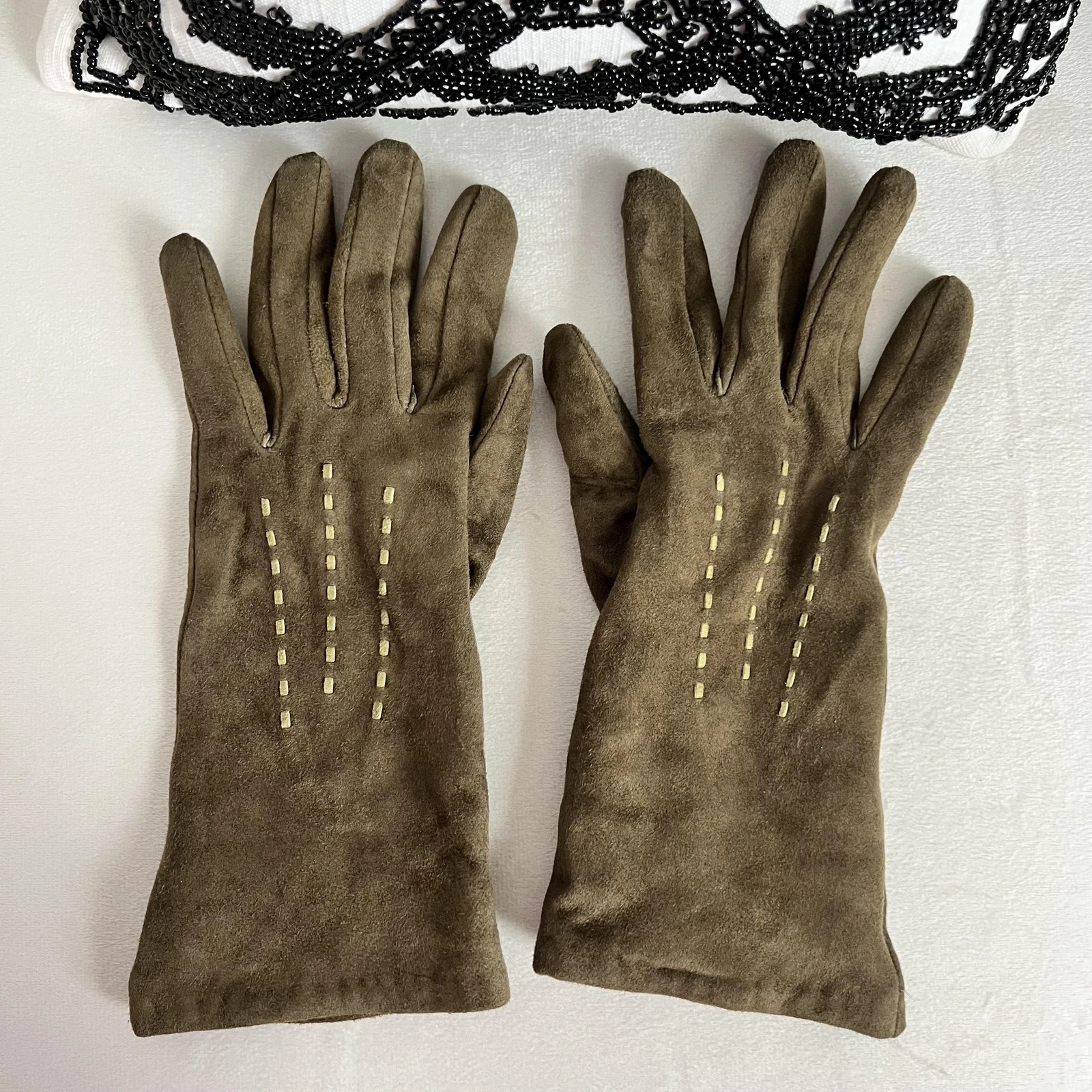 Antonio Murolo Gloves Womens 7 Brown Leather Cashmere Wool Lined Made In Italy