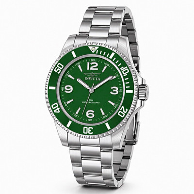 Invicta Pro Diver Men's 40mm Green Dial/Bezel Quartz Diver Watch, Box Papers