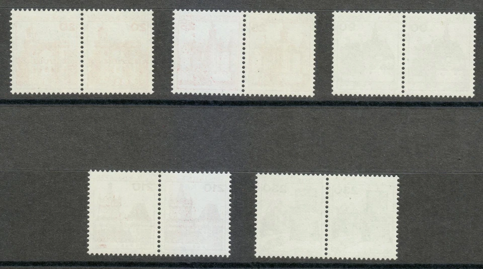 Germany 1978-1979 MNH Sc Mi 995/995-999/999 Castles of Germany set of pairs ** - Image 2 of 2