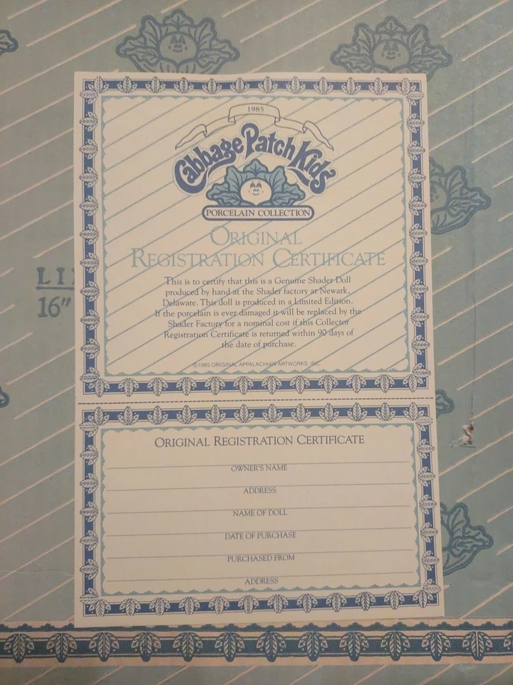 1985 Porcelain Collection Timothy David Cabbage Patch Kids Doll 16" New in Box — 第 2/4 张图片