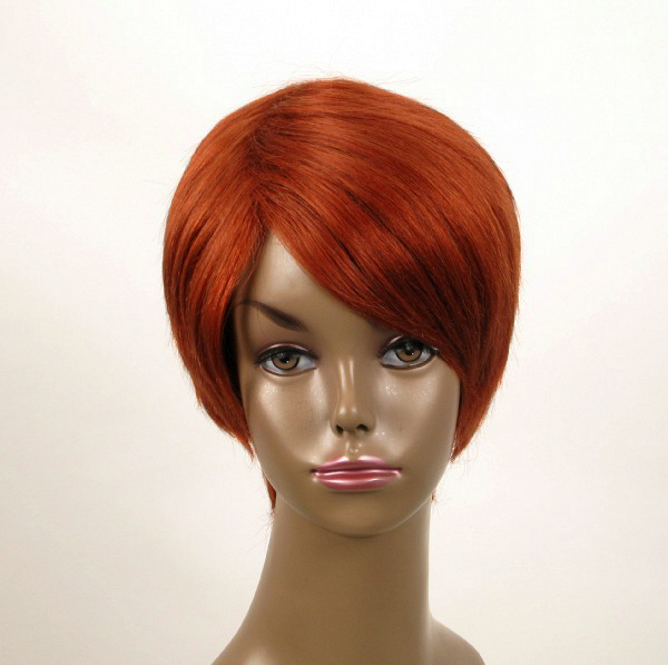 Perruque afro en cheveux naturels d'exception coupe courte cuivrée WHIT 01/130