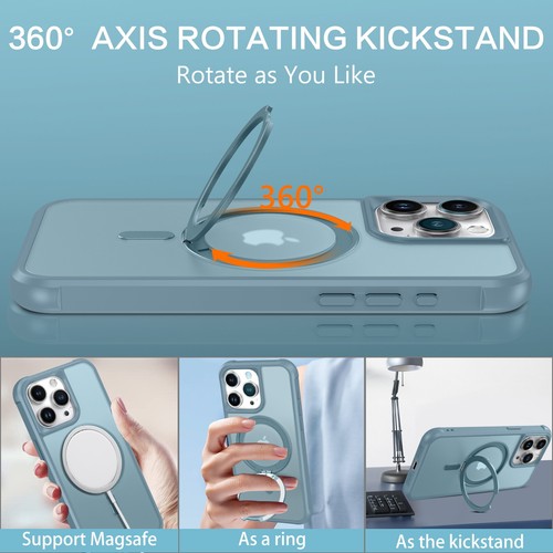 For iPhone 15 Pro Max 6.7" Magsafe Case 360° Rotating Ring Holder Magnetic Cover - Zdjęcie 55 z 58