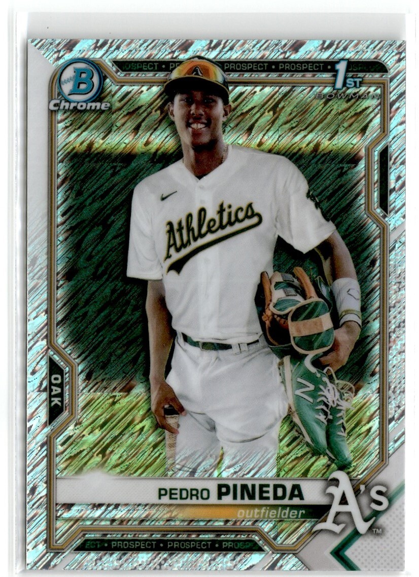 2021 Bowman Chrome Shimmer Refractor Pedro Pineda #BCP-216 Oakland Athletics