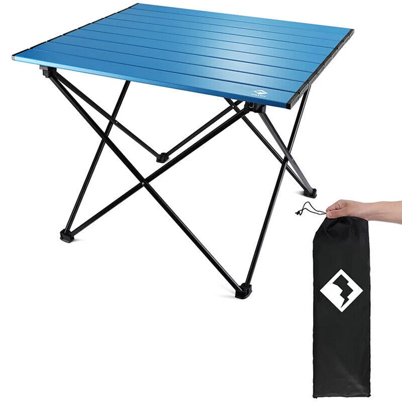 VILLEY Mesa Auxiliar Portátil Camping Ultraligera Aluminio Plegable Mesa de Playa con Bolsa Foto 4 de 4