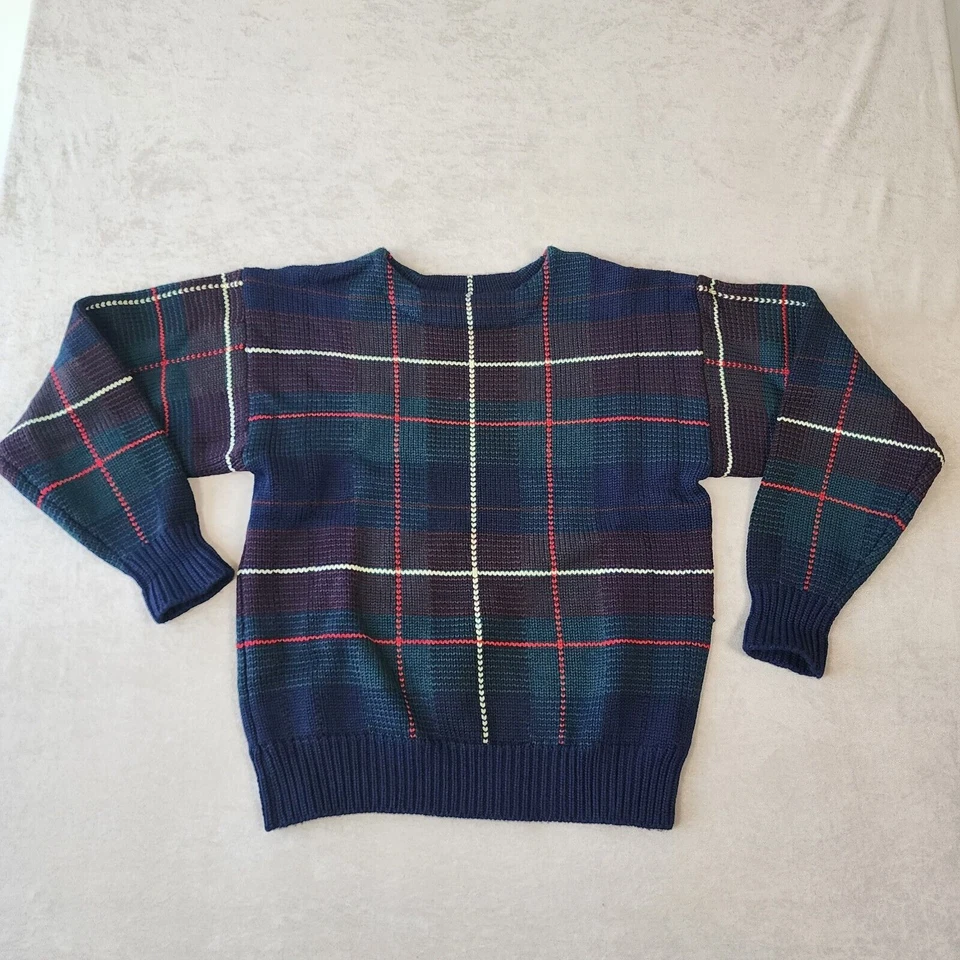 Club Room Size M 100% Wool Grandpa Cosby Vintage knit 80's 90's Y2K Sweater FLAW - Image 2 of 4
