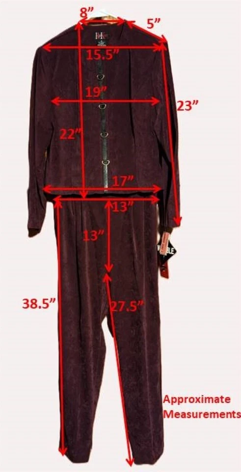 Новый с Ярлыками темно-бордовая замша как брюки костюм-Sz 8 миниатюрный моющийся R и K оригиналы PET спасения - Изображение 2 из 4