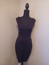 Women's Express Black Zipper Fitted Ribbed Sleeveless Dress Size Small