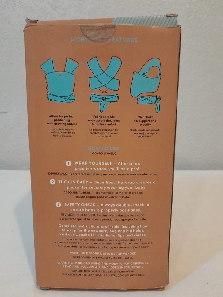 Portabebés The Original Moby Wrap Clásico Algodón Gris Envoltura Para Mamá Comodidad Foto 2 de 4