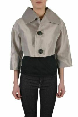 Dsquared2 Women's Silver Sparkling Silk Bolero Jacket US S IT 40 