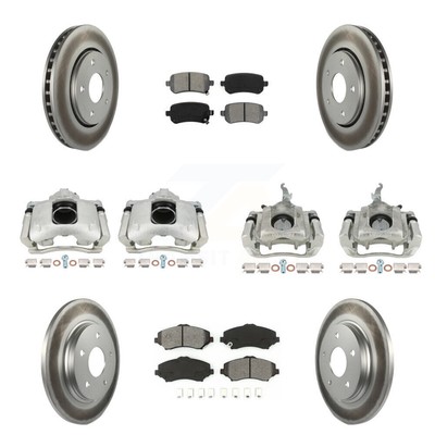 Disc Brake Caliper Coat Rotor Semi-Metallic Pad Front Rear Kit For Dodge Journey