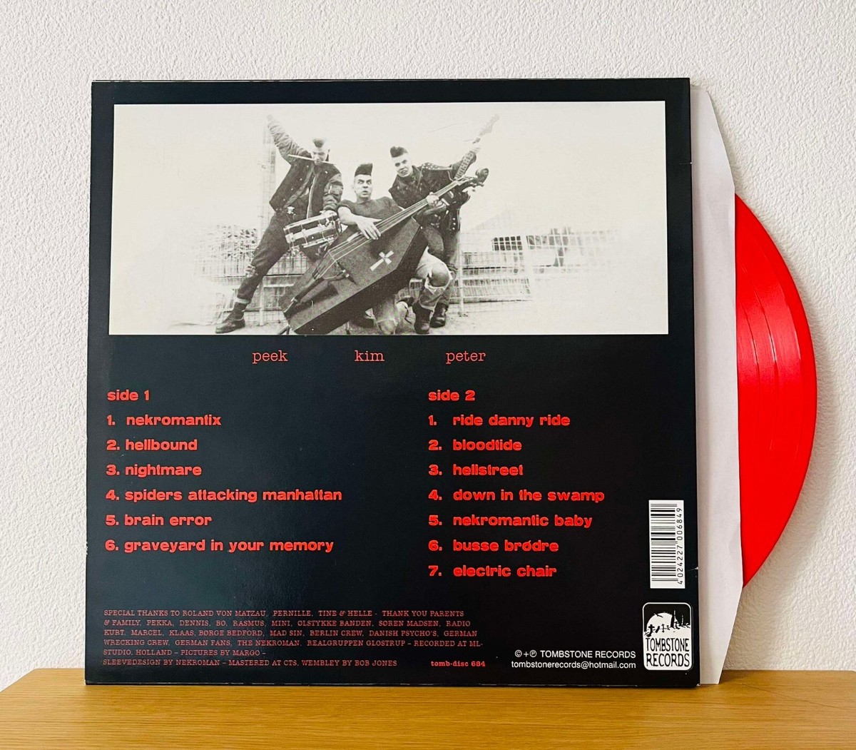 Nekromantix / Hellbound 1990 EU RED Vinyl LP Tombstone Records