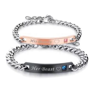 His beauty/her beast Bracelet Set, Valentine, anniversary & wedding presents. 