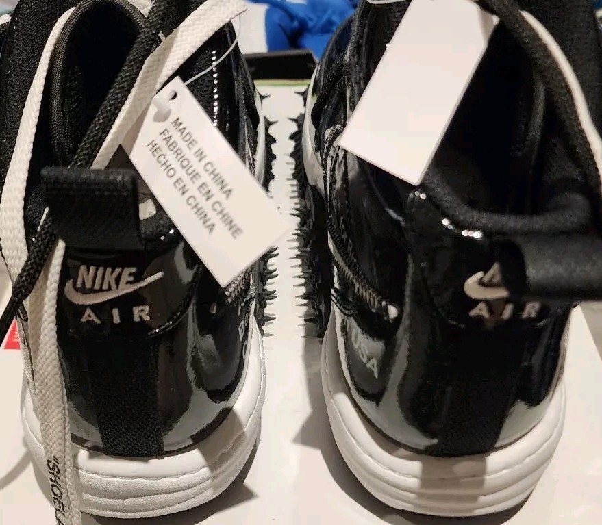 OFF WHITE X NIKE Nike x Off White Air Force 1 Mid Sheed Nero Bianco DR0500 001 Uomo Taglia 12 5