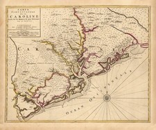 1708 Map of the Carolinas and Charleston