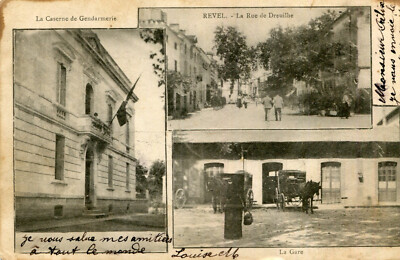 REVEL Karte Multiview mit einfachem Rücken Gendarmerie Rue de Dreuilhe Bahnhof