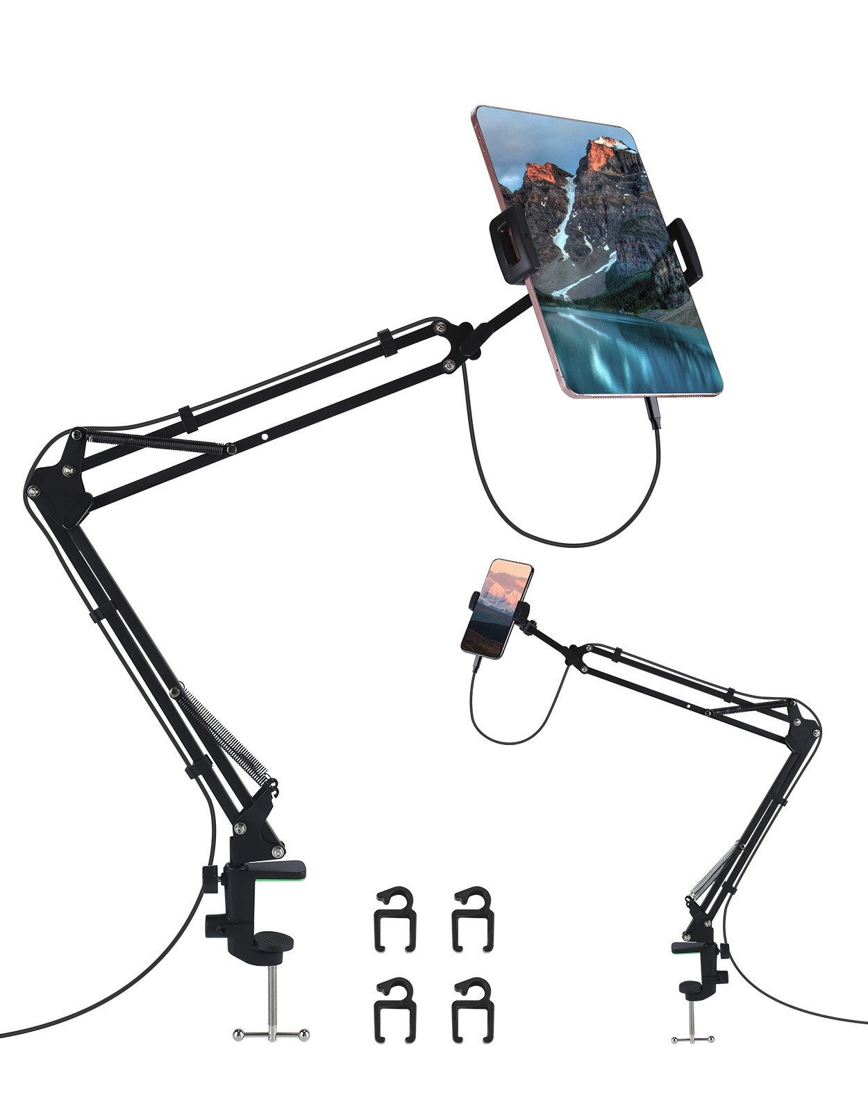 360° Long Arm Laptop Stand Phone Holder Desk Mount For Tablet iPad iPhone Bed eBay