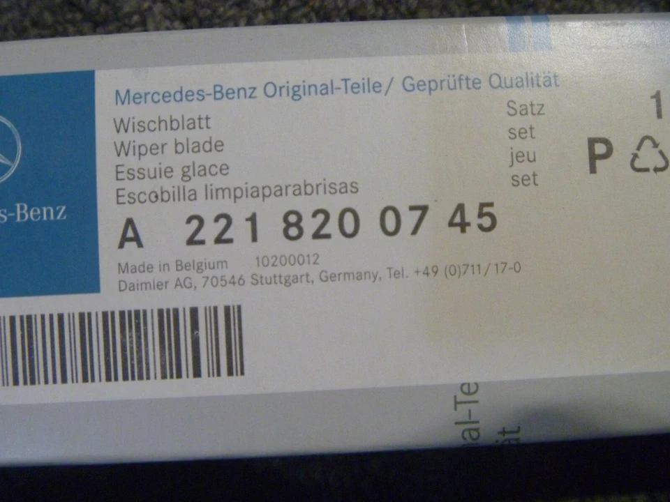 Escobilla limpiaparabrisas Mercedes Benz S500 CL550 CL600 CL63 1954-2024 221-820-07-45 OEM nueva Foto 2 de 2