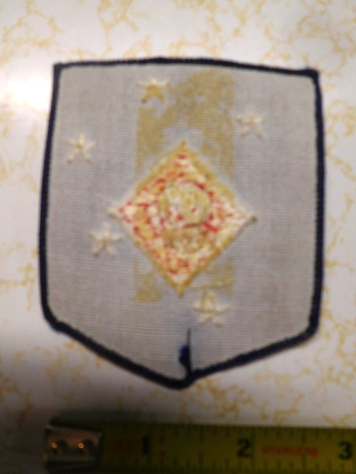 Vintage Red, White & Blue Cloth Skull Patch with Five Stars - Image 3 of 3