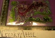 PEACOCK DECAL LEAF BIRDS FEATHER 10 CLEAR CLING RUBBER STAMP BASIC GREY CREAKYAT