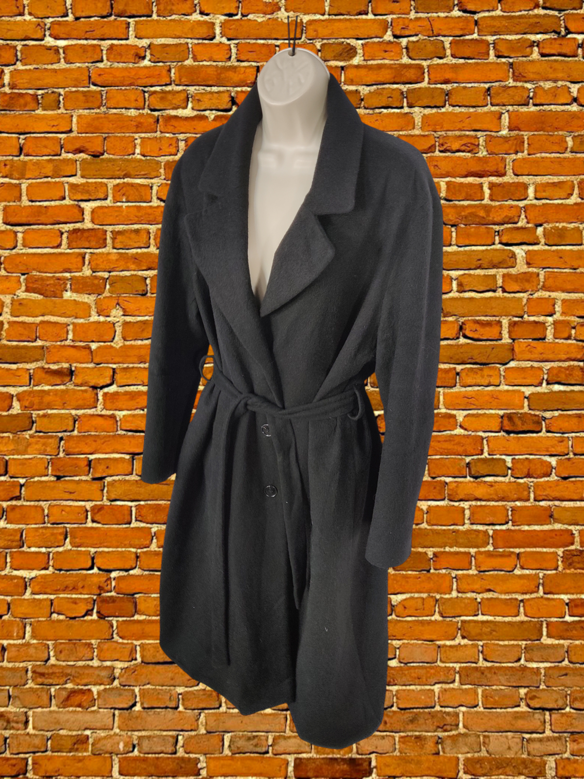 ALTRA & ALTRE STORIE CAPPOTTO NERO TAGLIA UK16 LANA ALPACA DONNA LUNGO ELEGANTE GIACCA INVERNALE