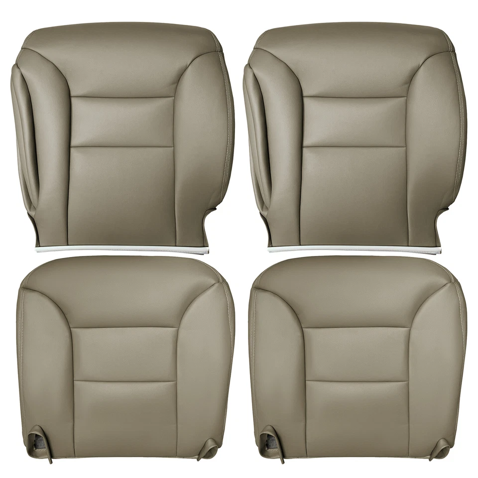 PARA CHEVY TAHOE 1995-1999 CUBIERTA DE ASIENTO DE CUERO DE REPUESTO INFERIOR DELANTERA BRONCEADA Foto 4 de 4