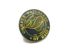 Vintage Whale Watchers of Maui Pin Save The Whales Hawaii Enamel Lapel Souvenir
