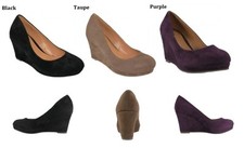 Womens Platform Wedge Shoes Suede High Heel 6 7 7.5 8 8.5 9 9.5 10 11