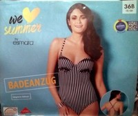 Esmara Badeanzug Schwarz Weiß Gestreift - Gr. 36B